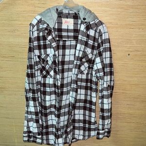 Button up with a hoodie